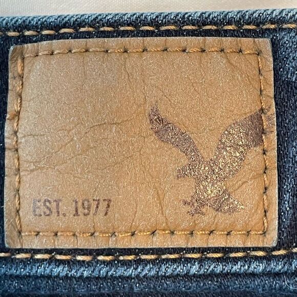 American Eagle Super Stretch Skinny Jeans Blue Dark Wash Denim Low Rise 0 - Picture 5 of 9